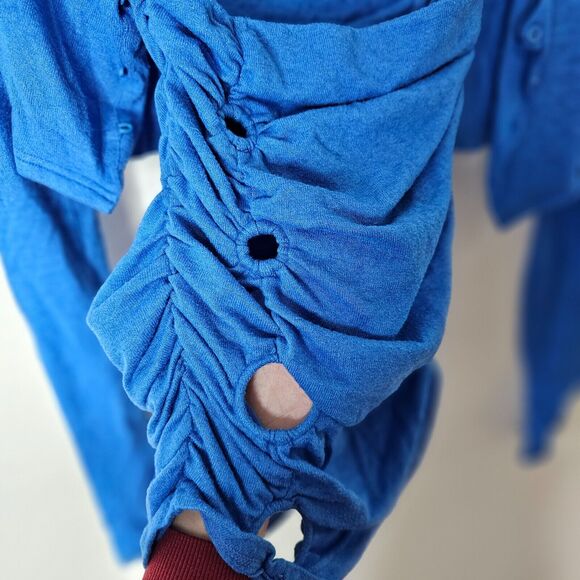 by.DYLN Cobalt Blue Tube Top O-Ring Hole Cutouts with Shrug Cardigan XS - Picture 3 of 7